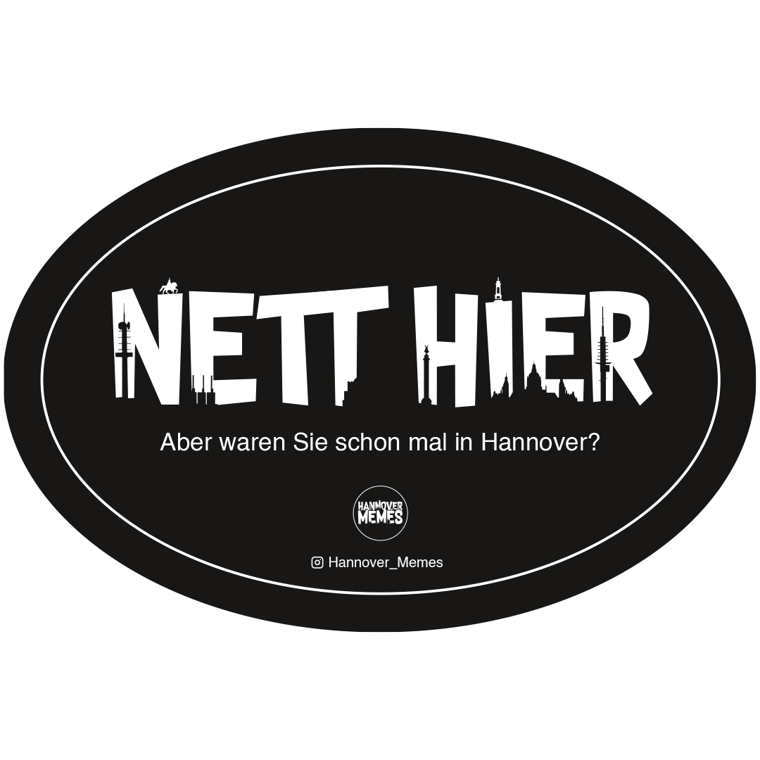 15x Nett hier Sticker